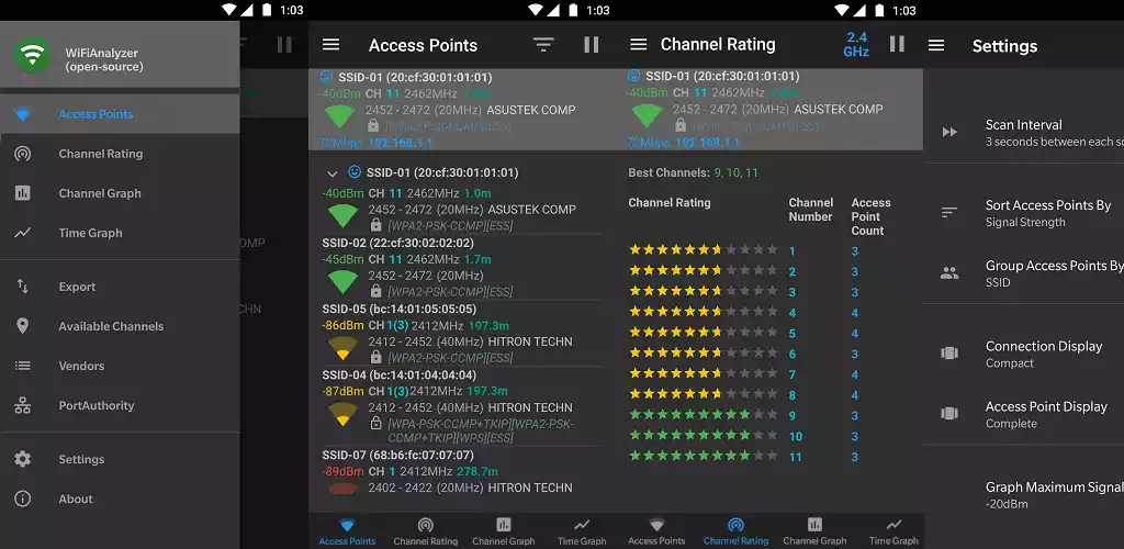 WiFiAnalyzer  功能强大的Wifi网络优化软件-TUIO